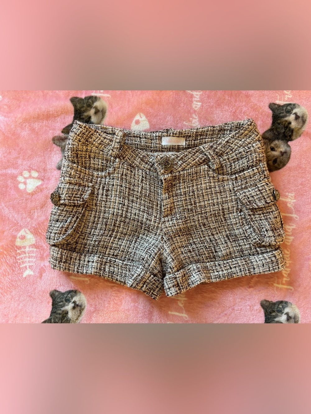 LIZ LISA Dark Brown & Cream Tweed Shorts